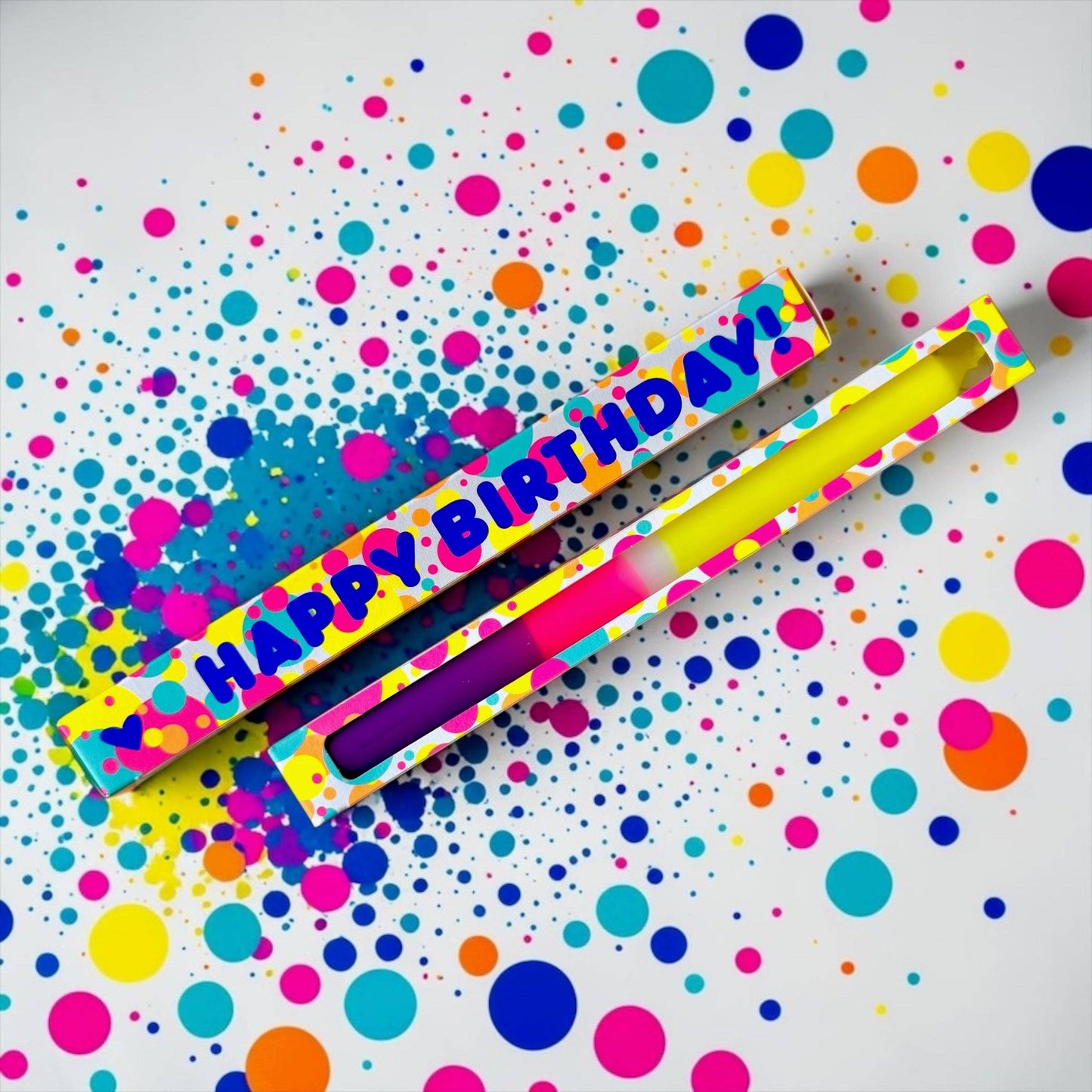 Statement Kerze 'HAPPY BIRTHDAY' blau