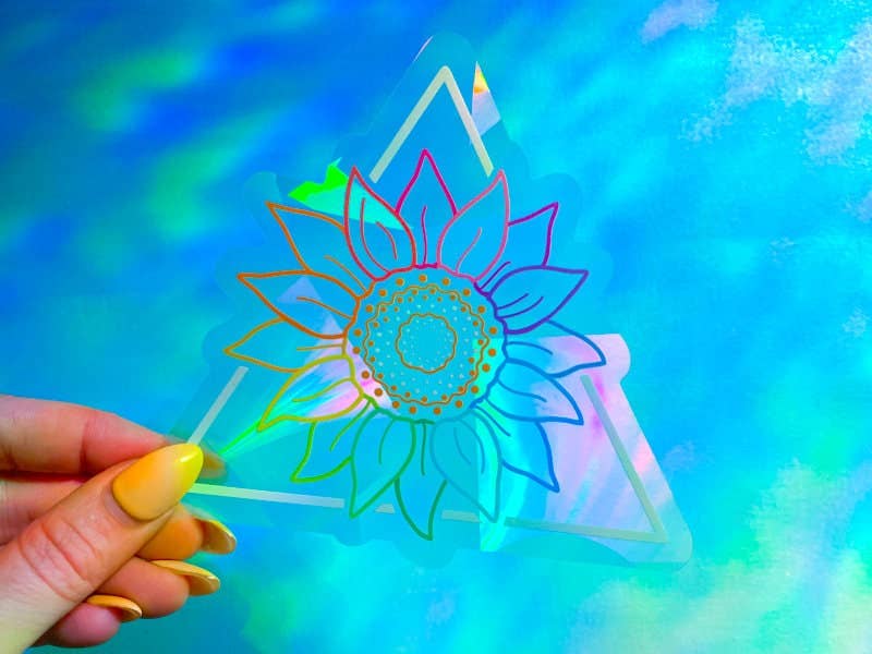 Suncatcher-Aufkleber mit Sonnenblumen-Motiv