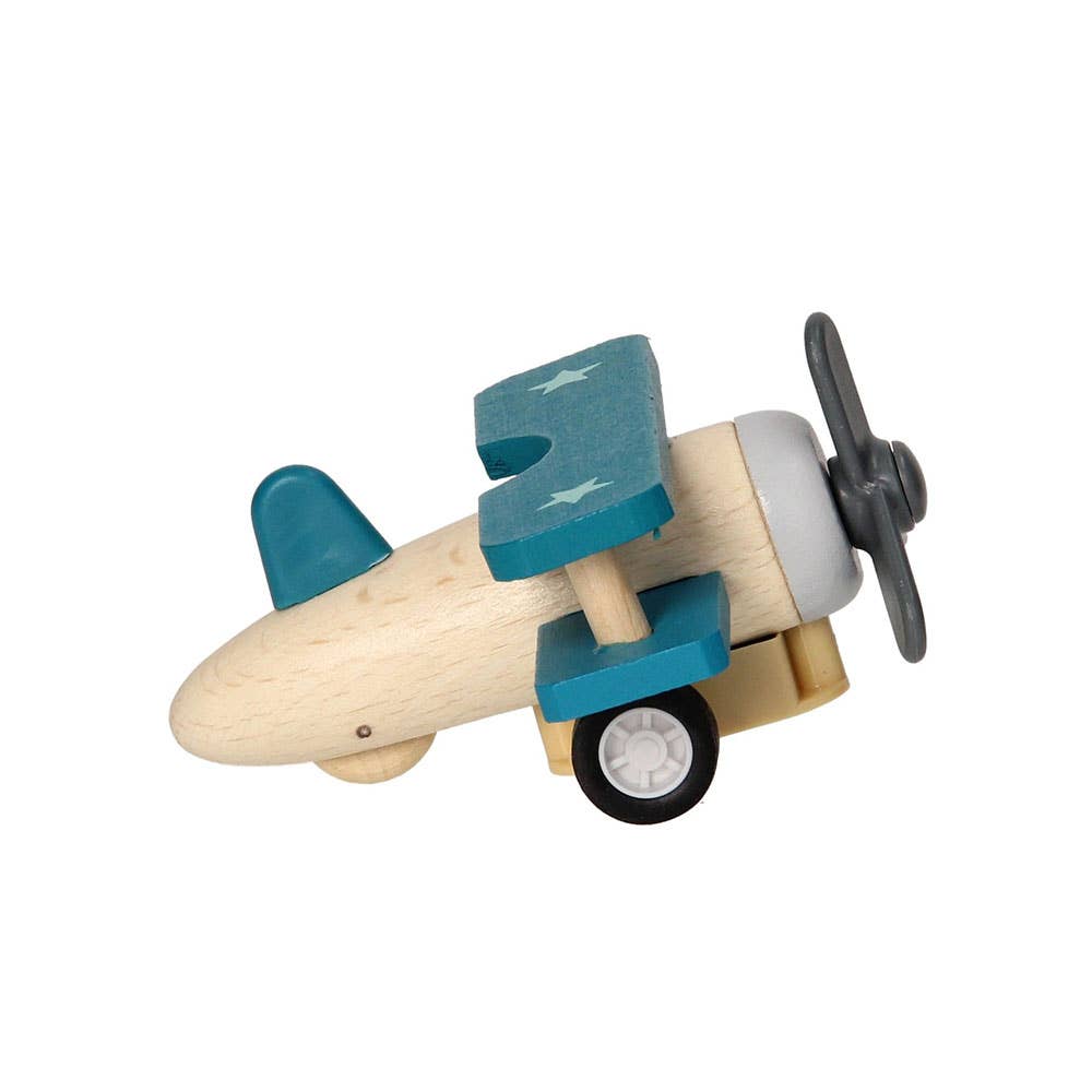 Holzflugzeug mit Rückzugfunktion