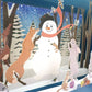 Dimensionale Pop Up Weihnachtskarte mit Umschlag 'Freunde im Winterwald'