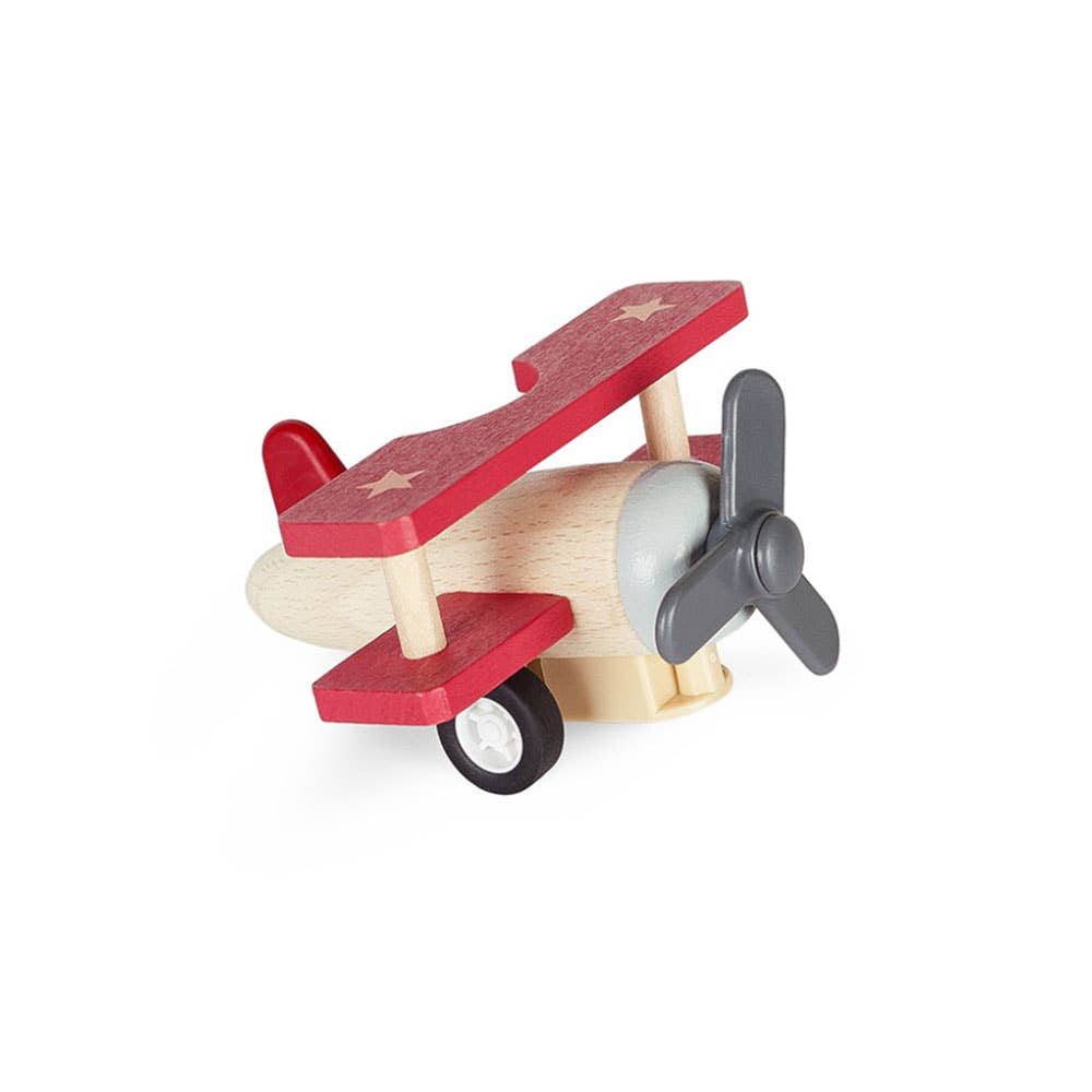 Holzflugzeug mit Rückzugfunktion