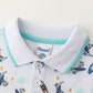 Polo Kurzarm mit Allover Muster Surf Dino