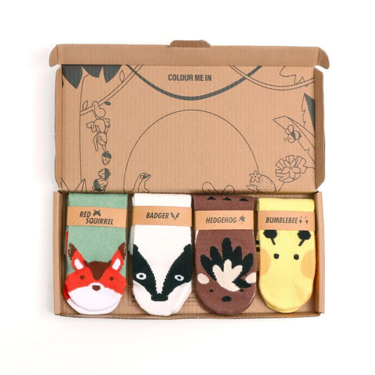 Babysocken Geschenkset Wilde Tiere 4 Pack