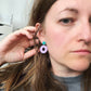 Damen Ohrstecker Circle Colorblock rosa/eisblau
