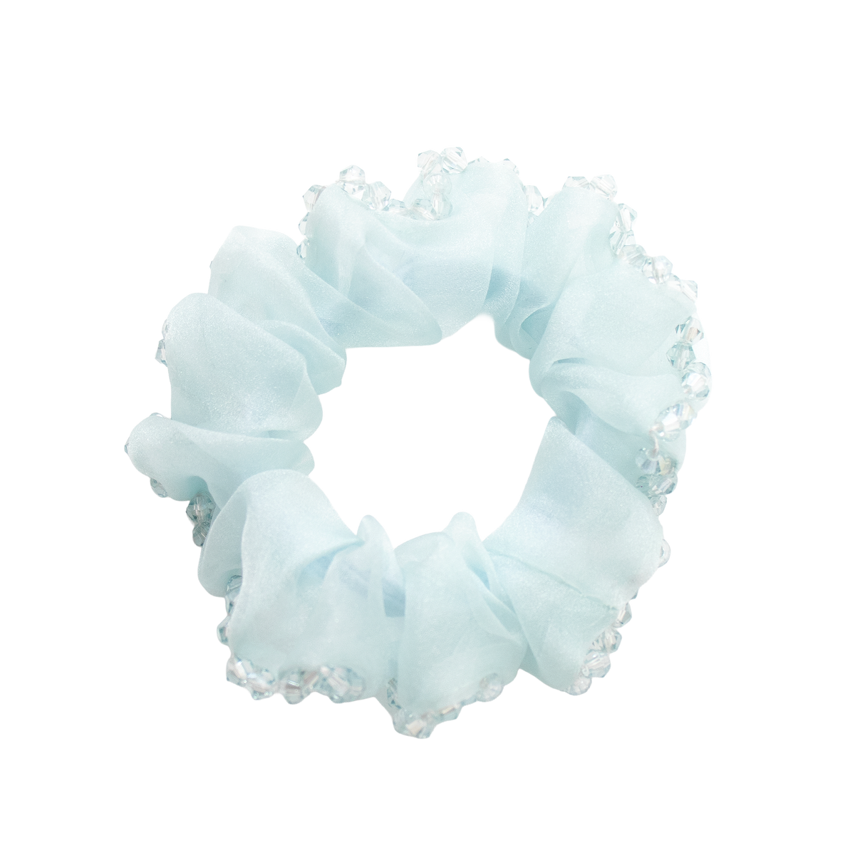 Scrunchie Meerjungfrau Perlmuttperlen pastell blau