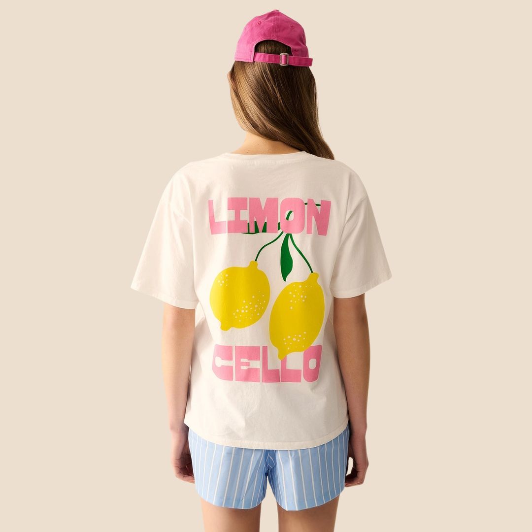 Damen T-Shirt 'Zitronenprint Limon' weiß