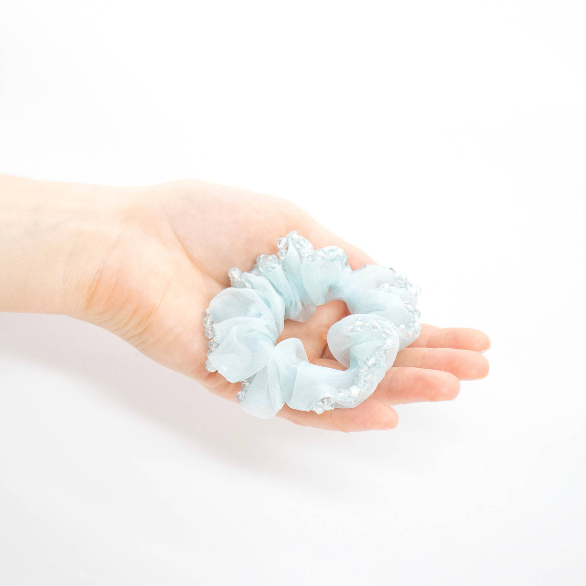 Scrunchie Meerjungfrau Perlmuttperlen pastell blau