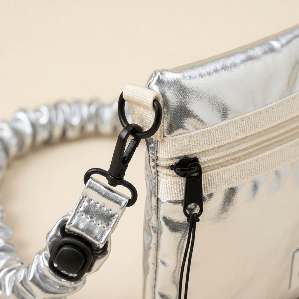 Damen Umhängetasche '80er silber'