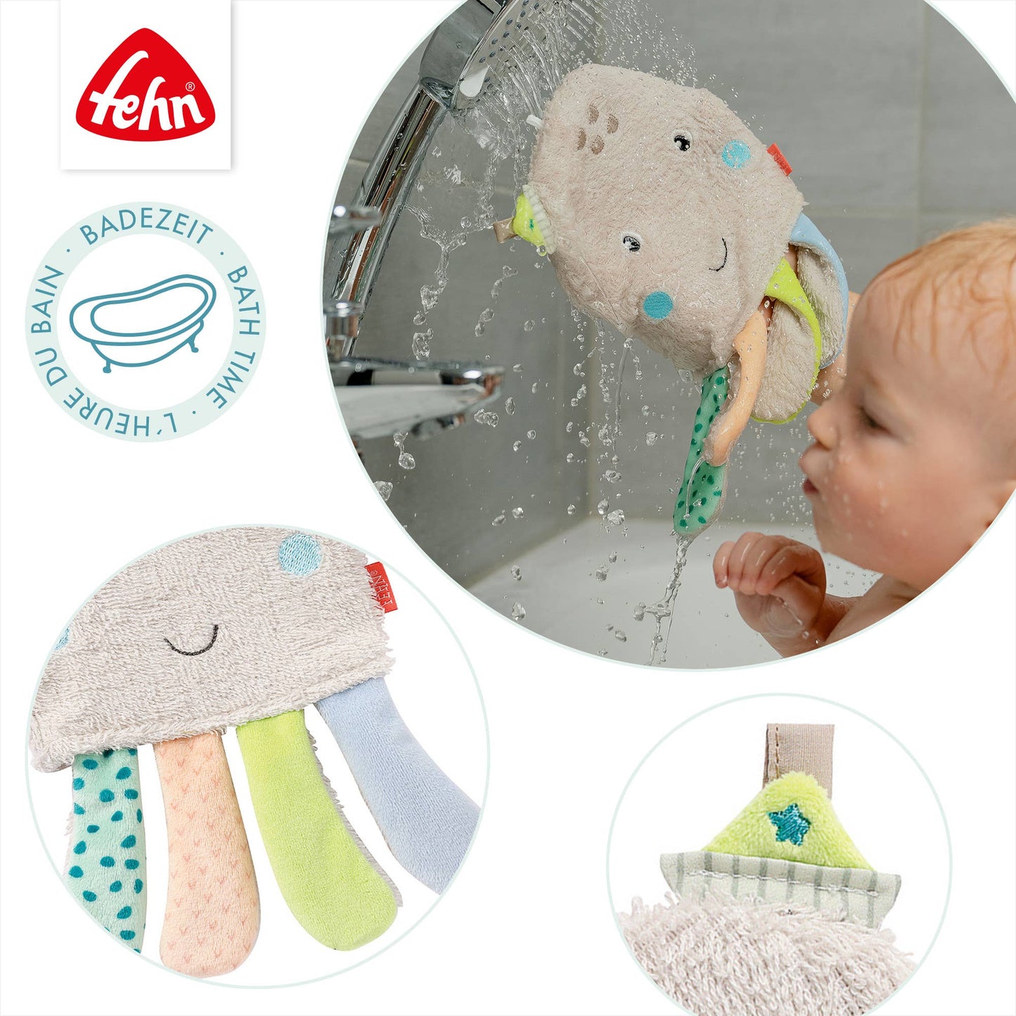 Waschhandschuh Oktopus - Waschlappen mit Tiermotiv