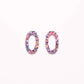Damen Creolen 'Oval orange blau flieder'