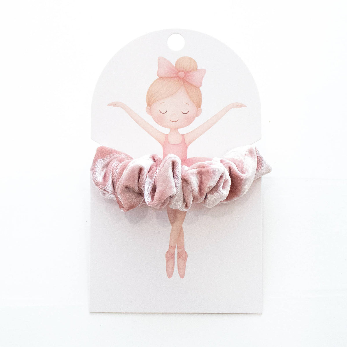 Schimmernder Samt-Haargummi Pirouette Ballerinas rosa