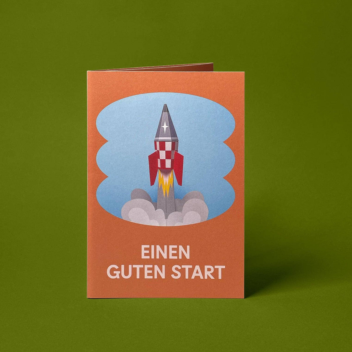 Minikarte 'Retro Rakete' 2in1 Karte & Geschenk in einem
