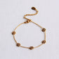 Feines Gänseblümchen-Armband aus Edelstahl — Gold