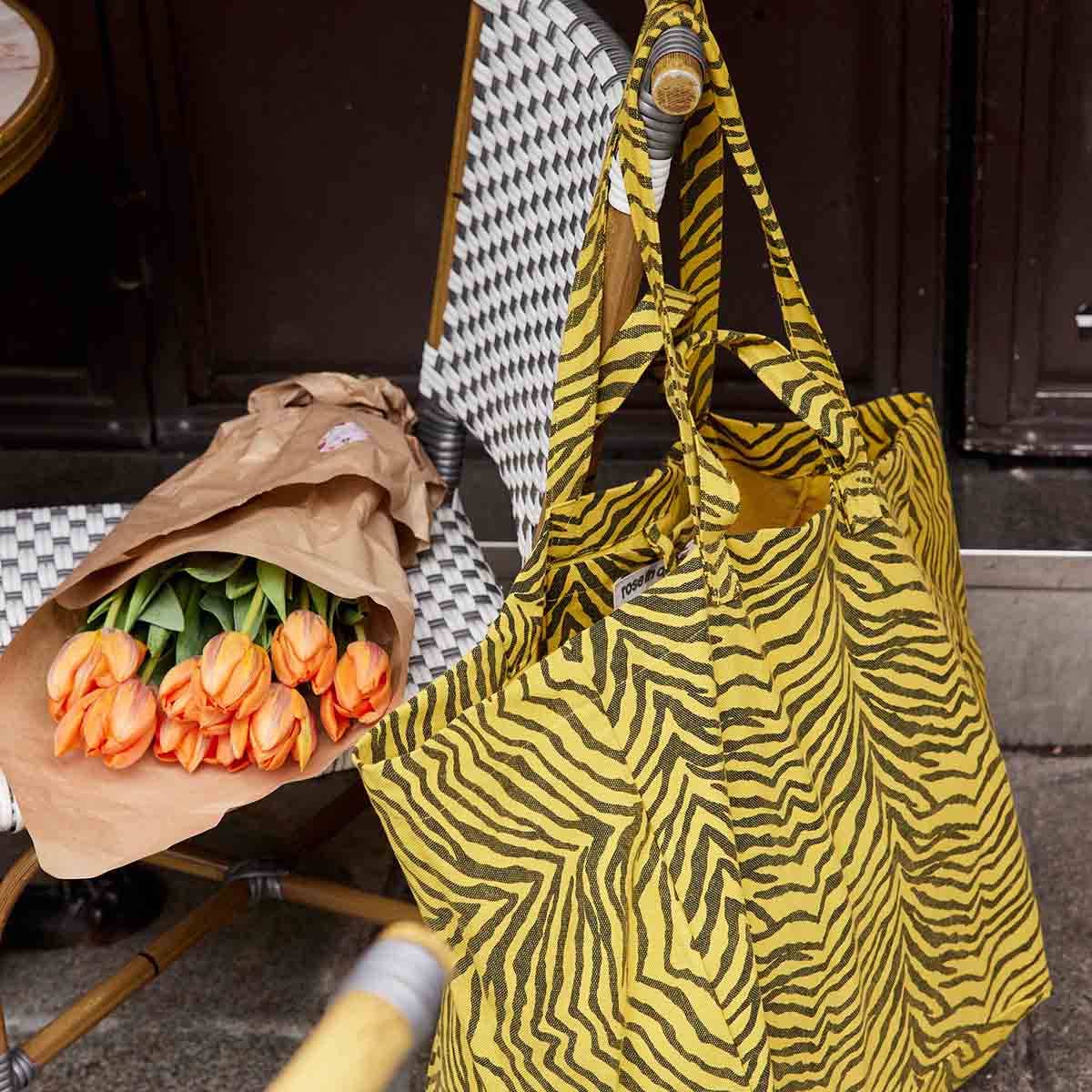 Damen Shopper gelb/Zebra