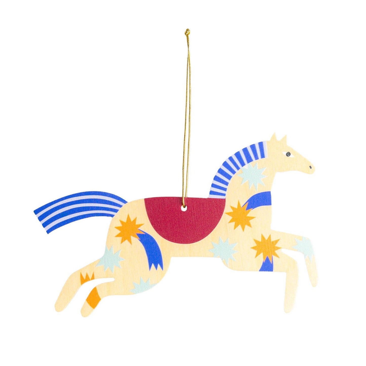 Weihnachtsschmuck Holzpferd, skandinavischer Volksstil