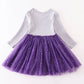 Halloween Tutu-Kleid lila mit Fledermausapplikation