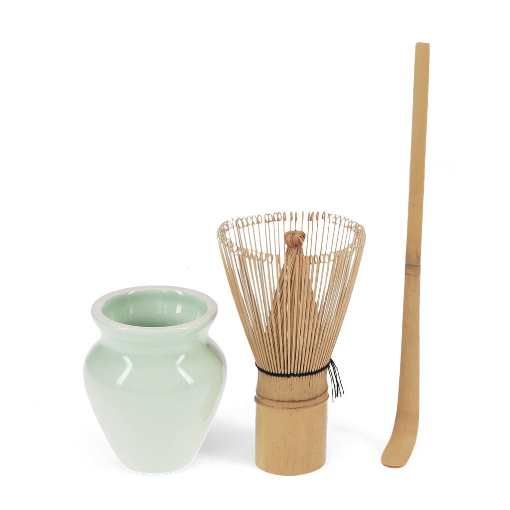 Handgefertigtes Matcha-Besen- und Ständer-Set