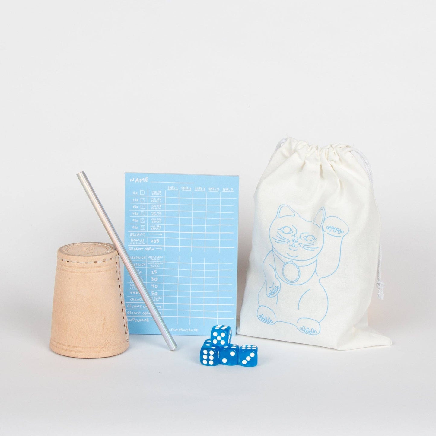 Würfelspiel BLAU 5er Set 'Kniffel'