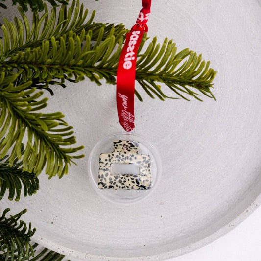 Haarklammer 'Christmas Lib Dott' schwarz/weiß