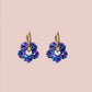 Damen Creolen Mini 'Flower Mix Violett Blau'