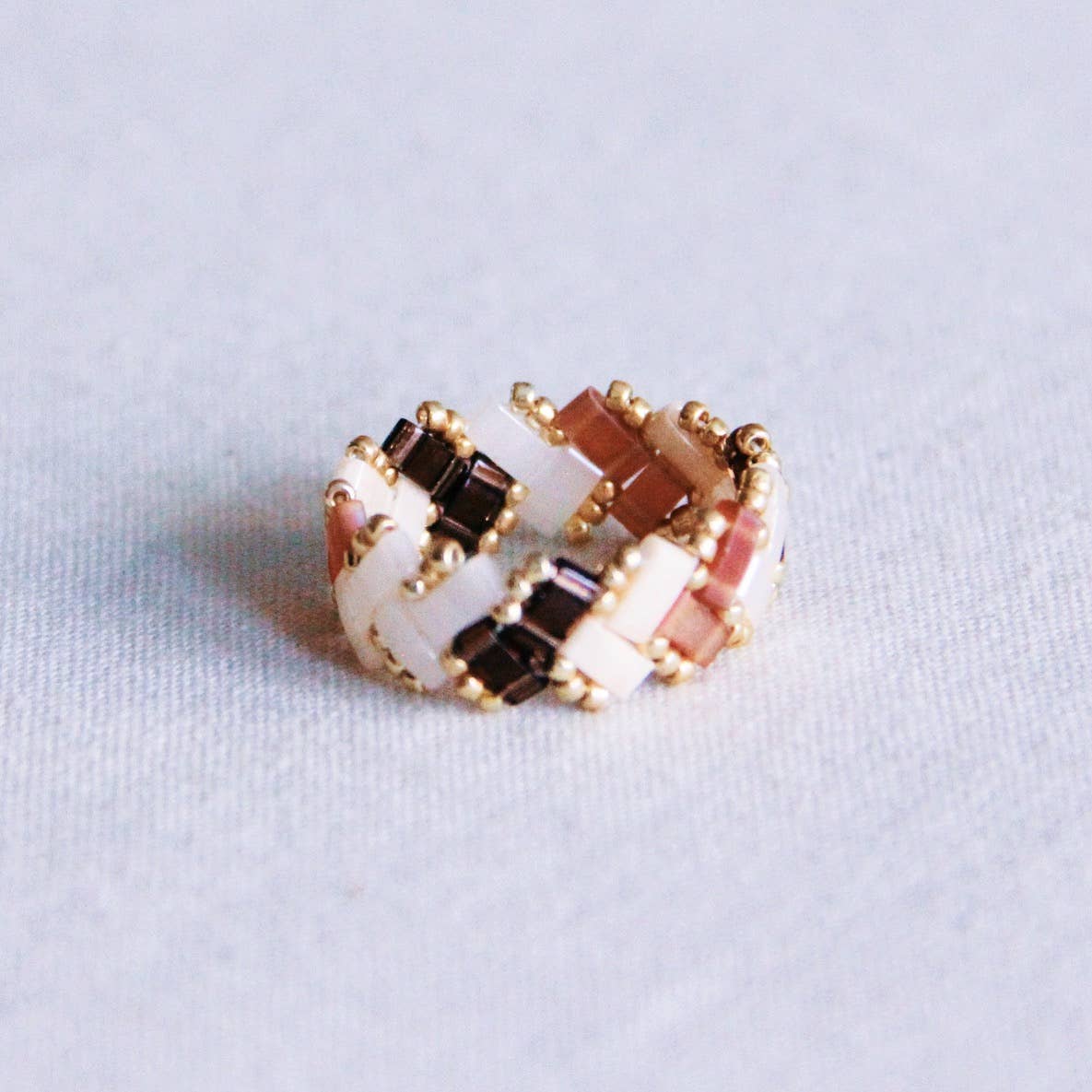 Damen Ring 'Tilabead' in Nude-Tönen