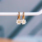 Damen Ohrringe gold mit Gänseblümchen creme