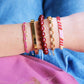 Doppeltes Miyuki-Armband mit 3 Mini-Herzen - Dunkelbraun