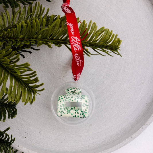 Haarklammer 'Christmas Lib Olive Dott' grün/weiß