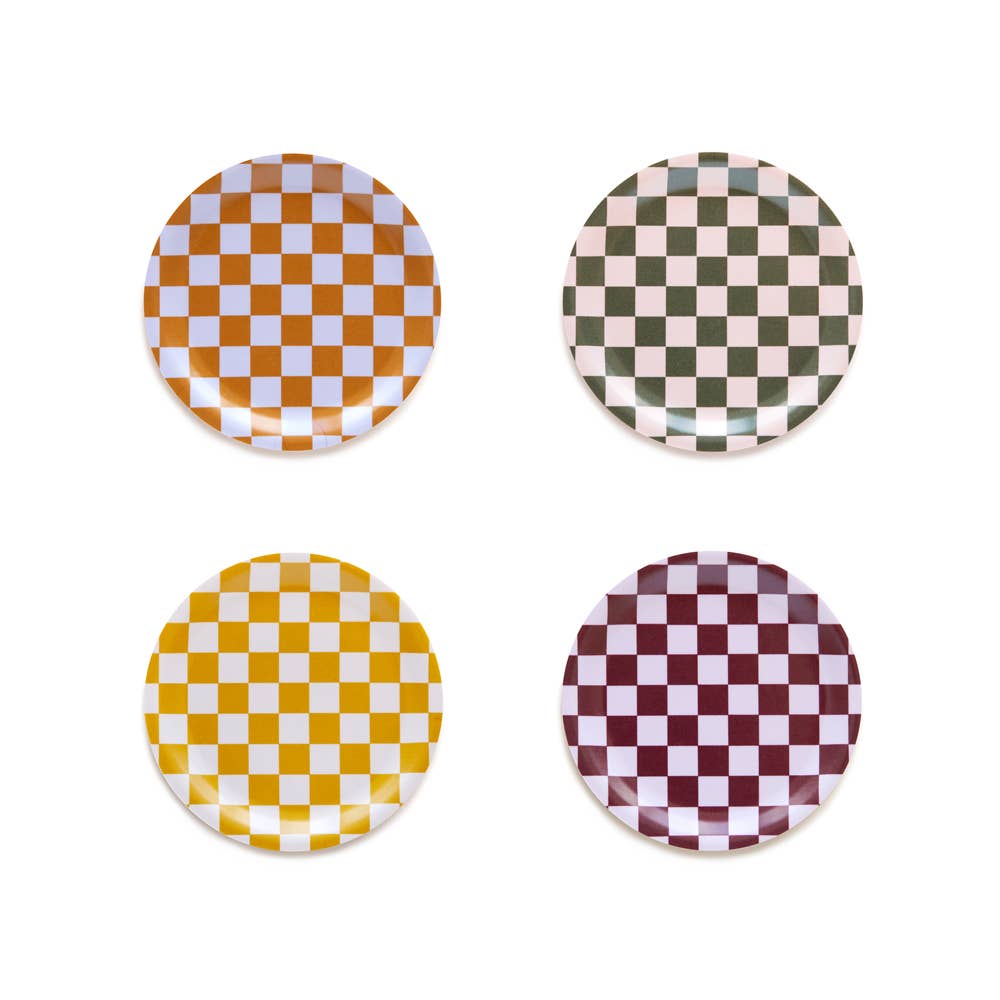 CHECKER Untersetzer, Herbstfarben, 11 cm, 4 Stück