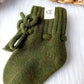 Merino-Babyschuhe Socken grün handmade