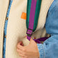 Rolltop-Rucksack mehrfarbig grün/violett