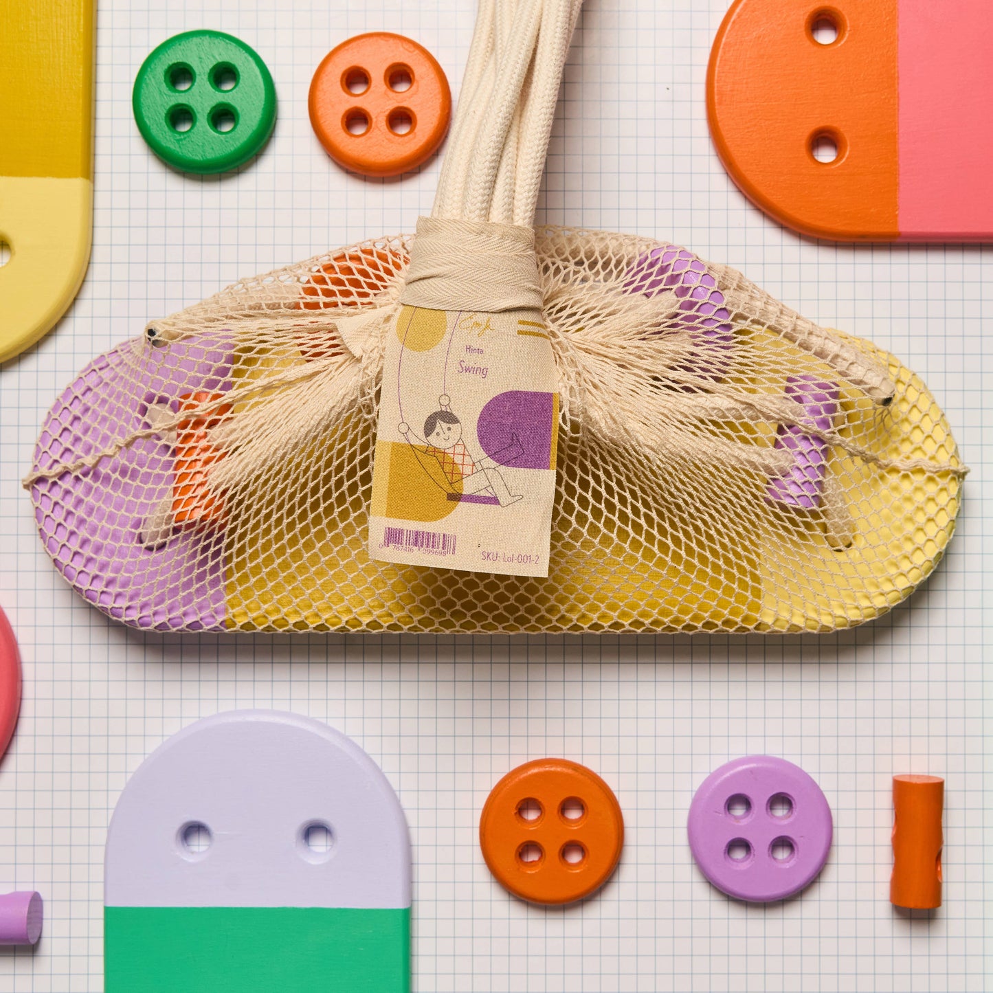 Indoor Schaukel 'Colorful' lila/ocker/gelb