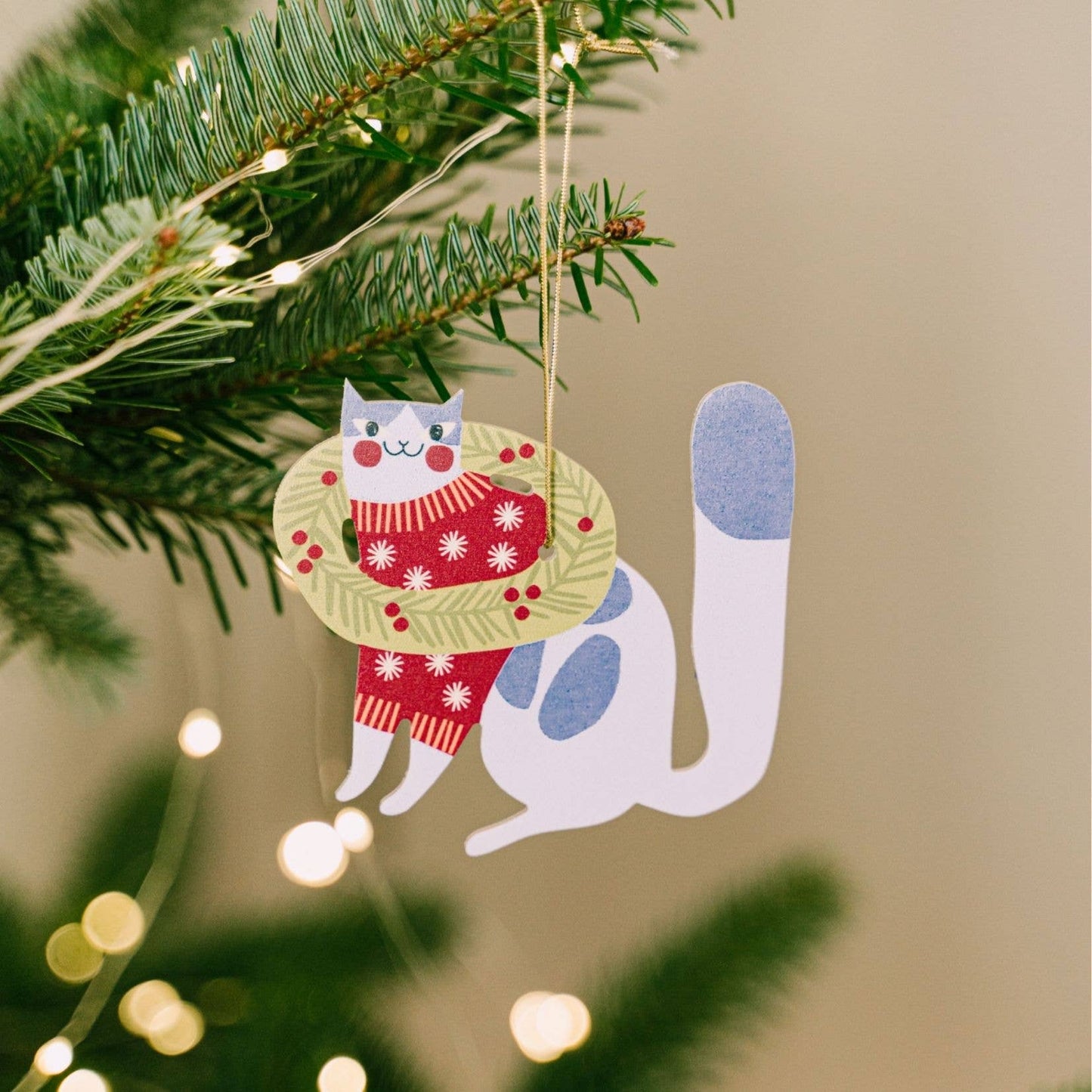 3D-Weihnachtsschmuck 'Lustige Katze'