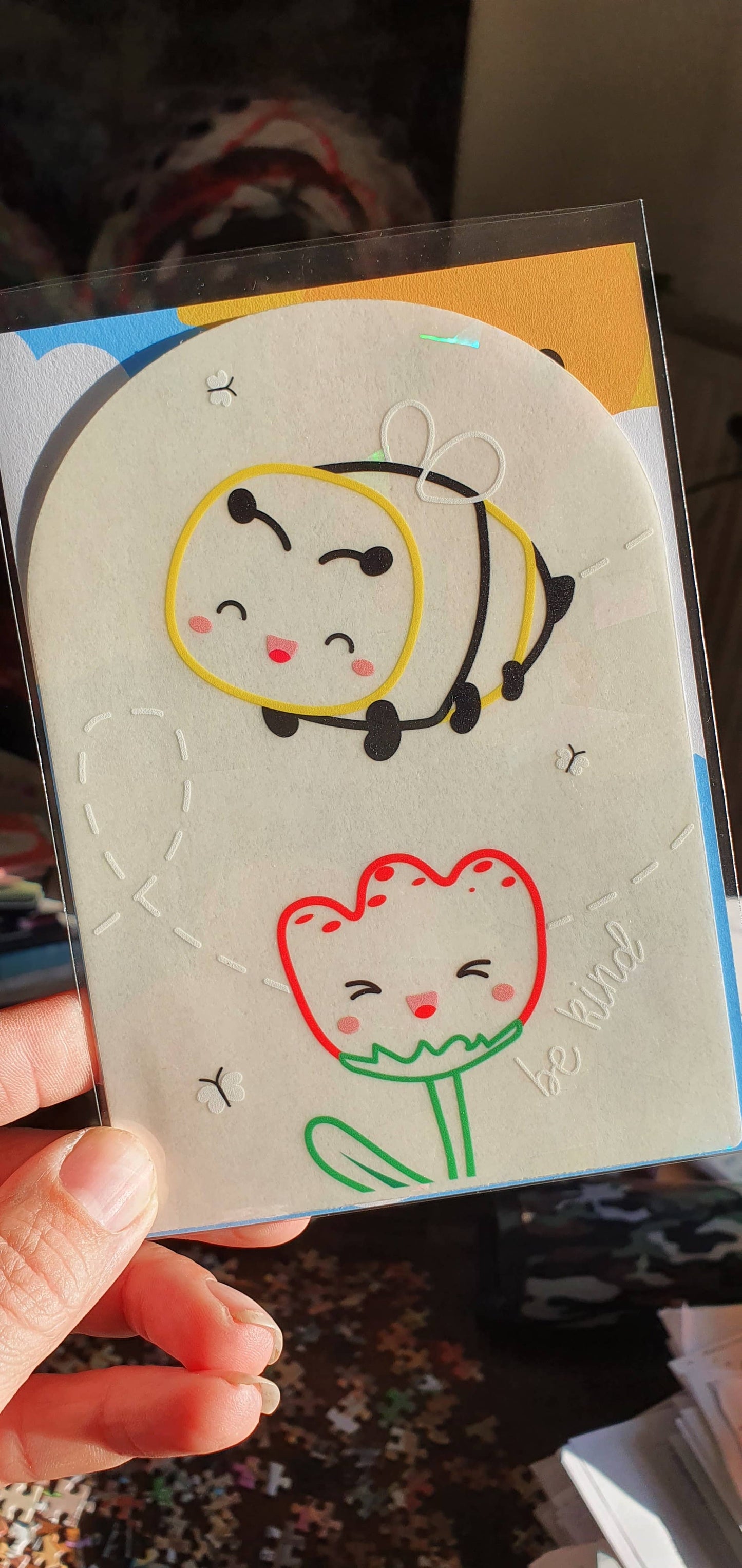 Suncatcher Regenbogen Fensteraufkleber im kawaii Stil