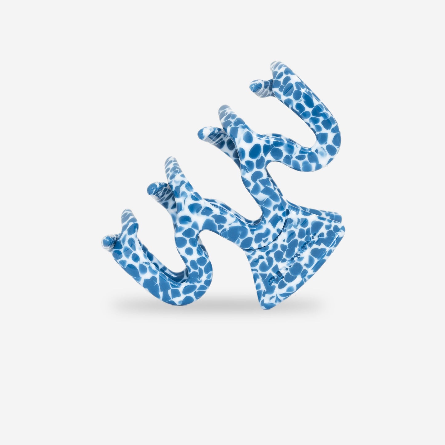 Haarklammer 'Wave Denim' blau/weiß