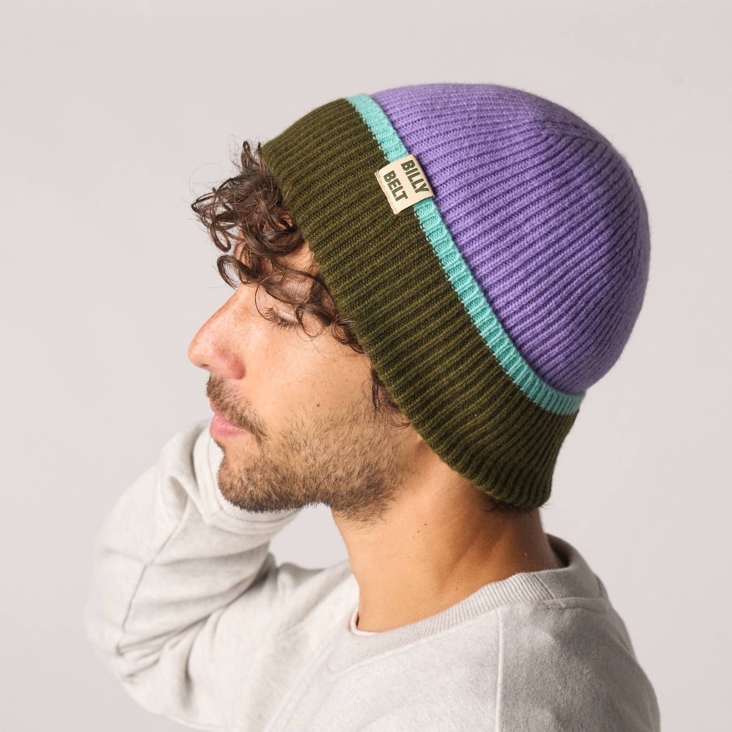 Wollmütze Unisex für Erwachsene violett/khaki/minzgrün