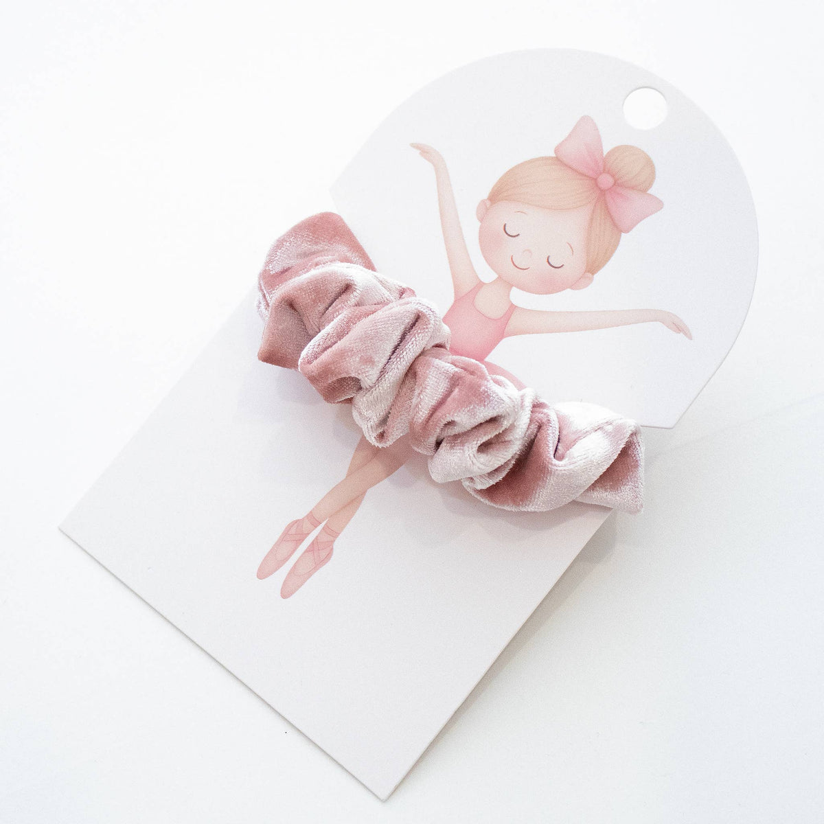 Schimmernder Samt-Haargummi Pirouette Ballerinas rosa