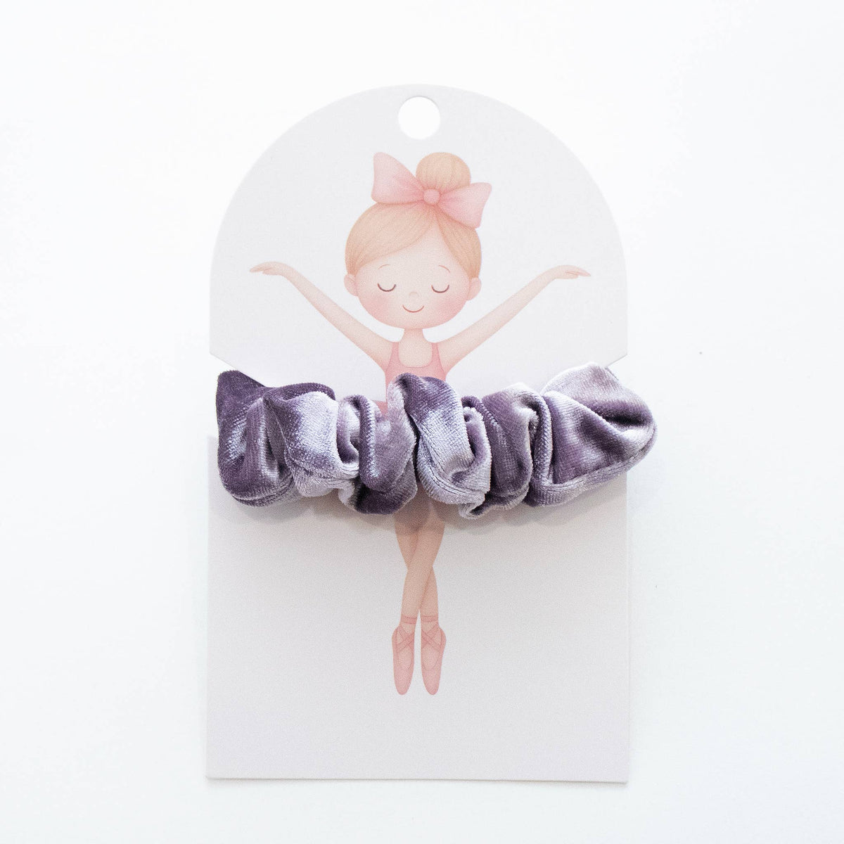 Schimmernder Samt-Haargummi Pirouette Ballerinas rosa