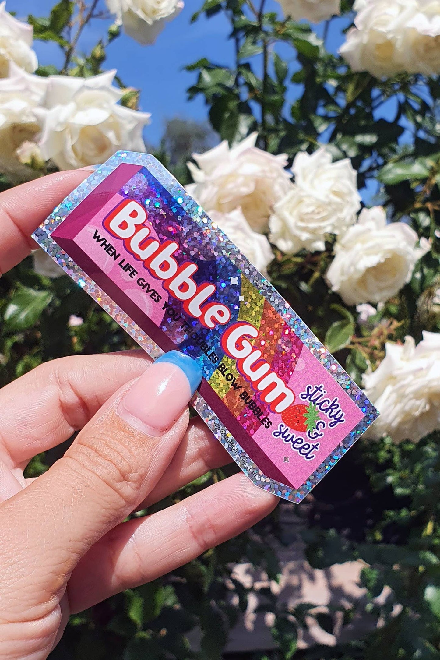 Glitzer-Aufkleber Bubblegum