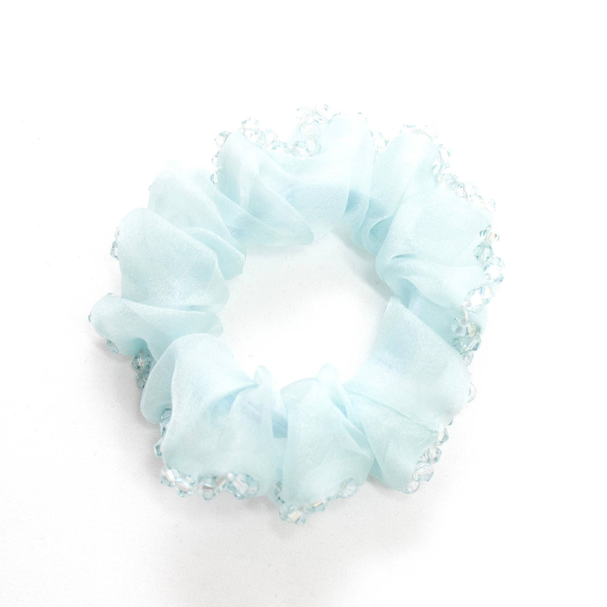 Scrunchie Meerjungfrau Perlmuttperlen pastell blau