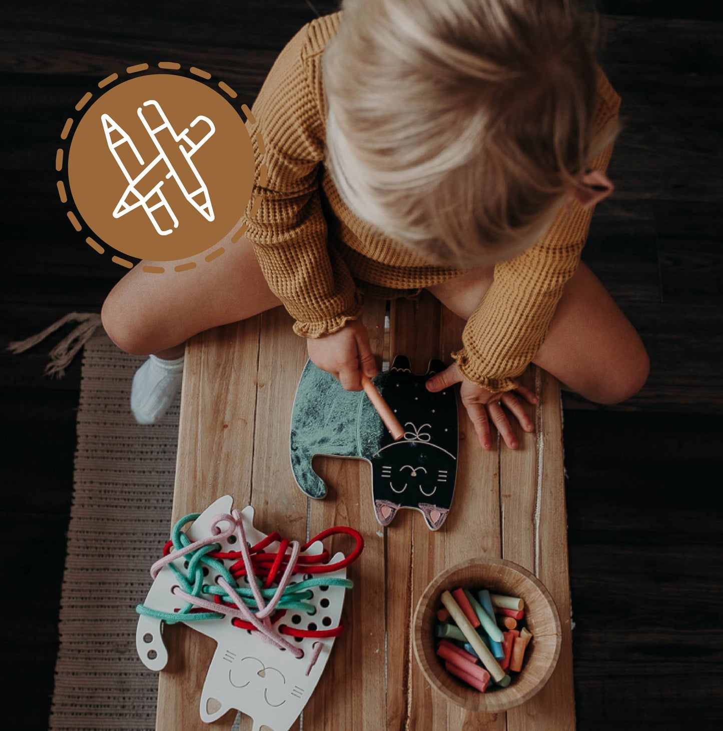 Kreidetafel in Tierform-Design mit Kreide 'Katze'