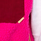 Ärmellose Damen-Sherpa-Weste mit Reißverschluss rosa