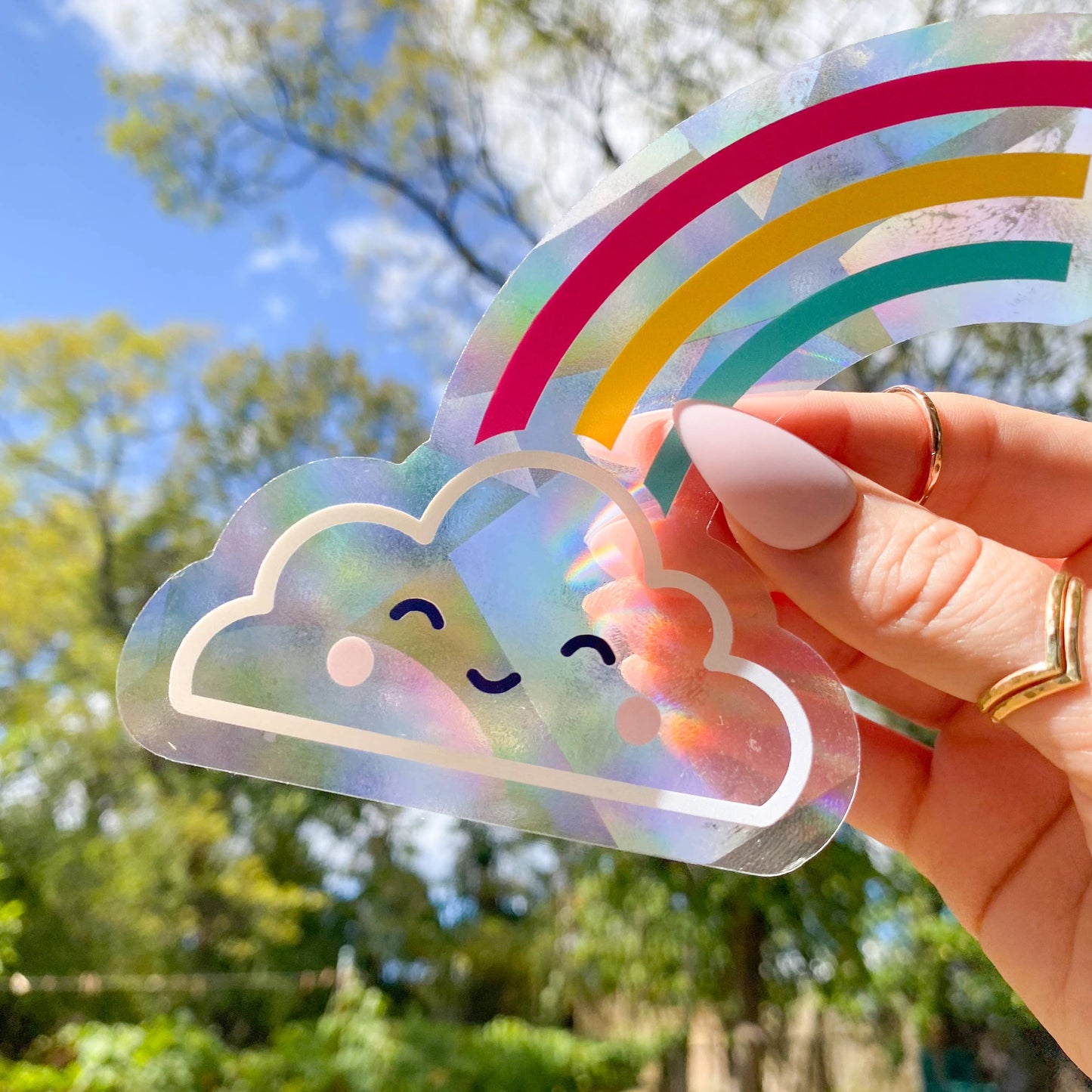 Glücklicher Wolkenfenster-Sonnenfänger | Regenbogenmacher-Zubehör