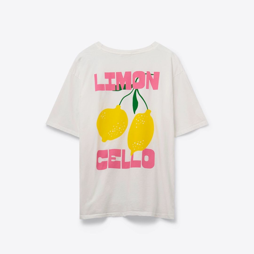 Damen T-Shirt 'Zitronenprint Limon' weiß