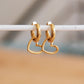 Breite hoops aus Edelstahl mit offenem Herz - Gold