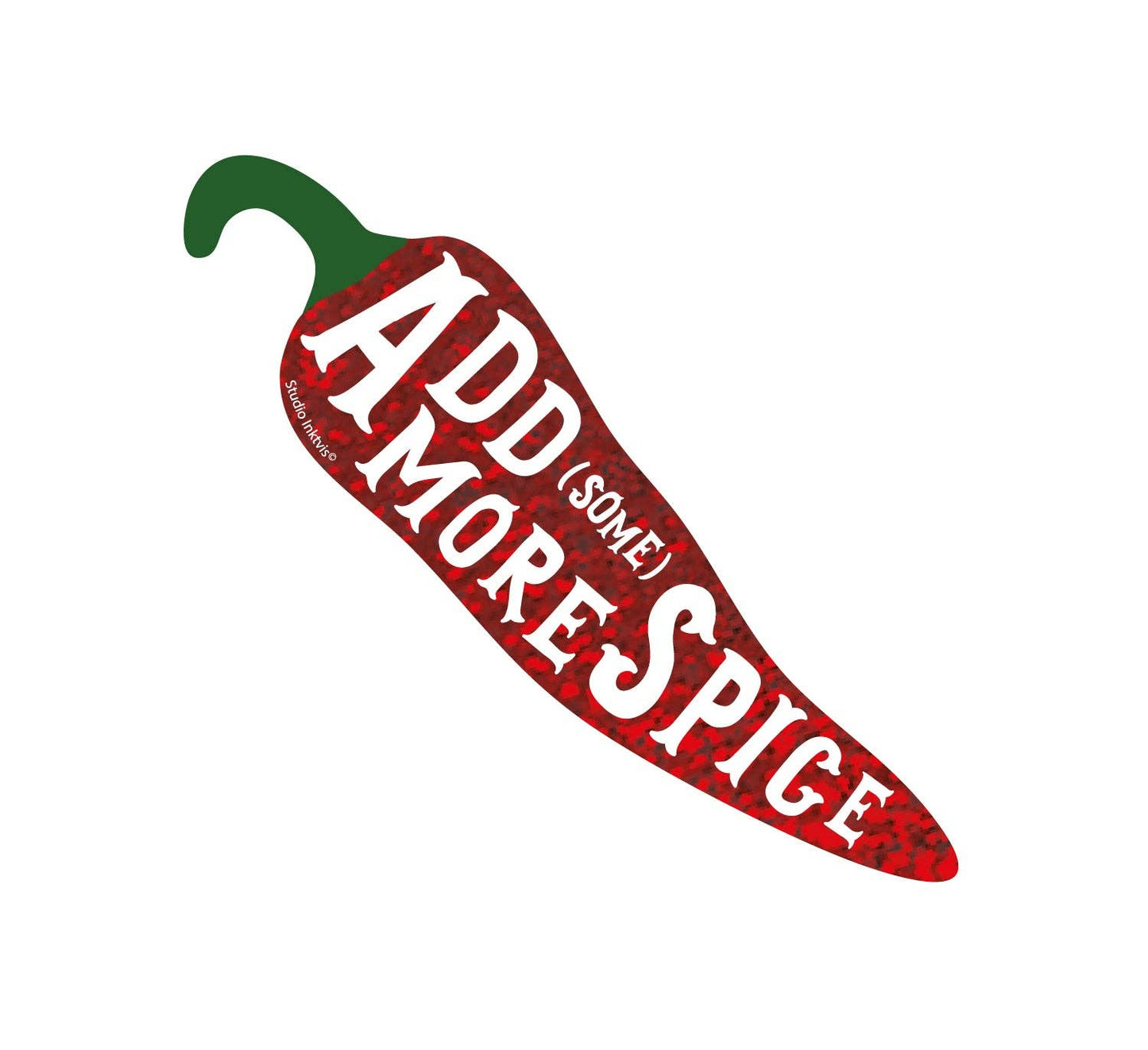 Glitzer-Aufkleber Chilipeper „Add (some) more spice“