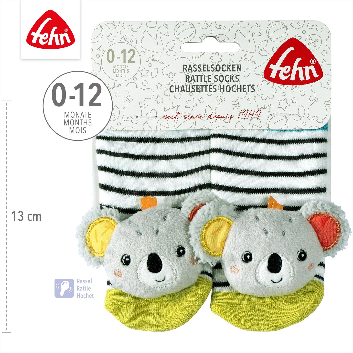 Rasselsocken Koala - Lernspielzeug von 0-12 Monate