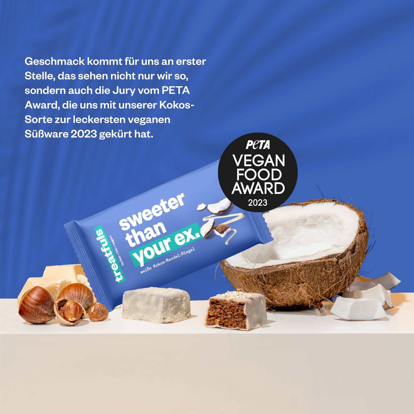 Schokoriegel 'Kokus/Mandel - sweeter than your ex' weiße Schokolade