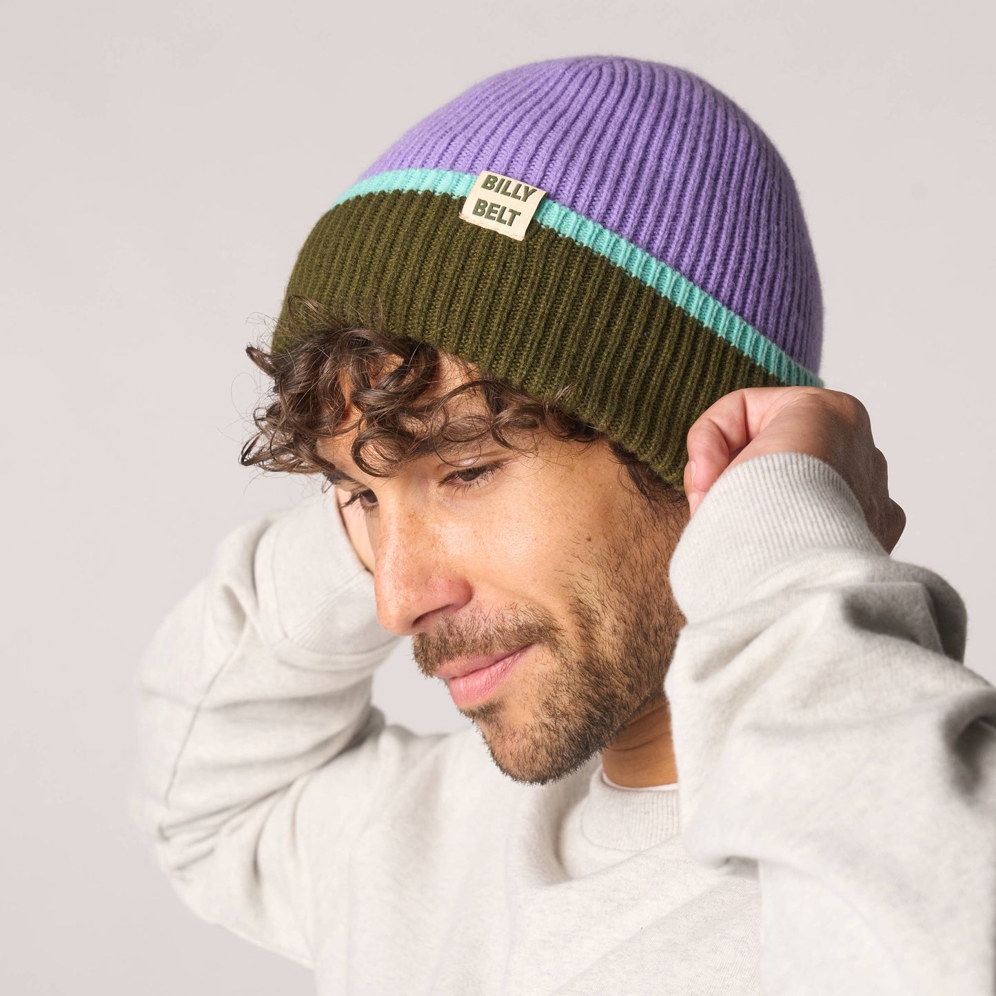 Wollmütze Unisex für Erwachsene violett/khaki/minzgrün