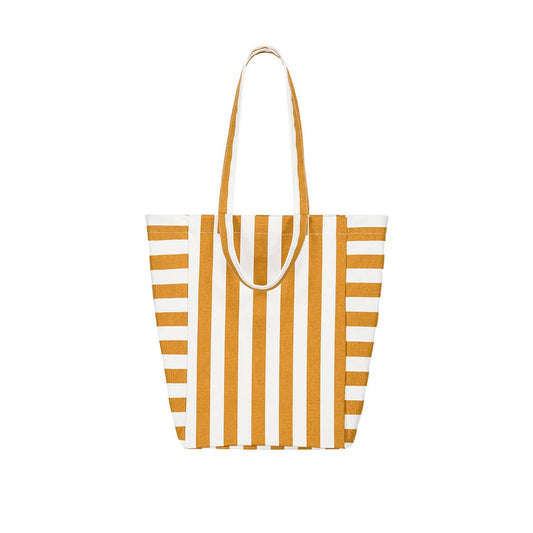 Damen Shopper Streifentasche 'Elisabeth karamell/ecru'